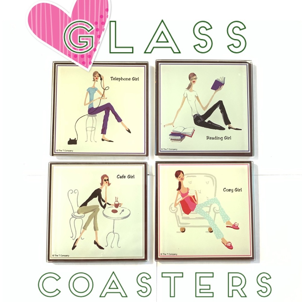 Sold - Glass “Girl” Coasters